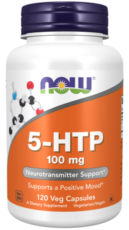 NOW Foods, 5-гидрокситриптофан 100 мг, 5-HTP 100 mg, 120 вегетарианских капсул