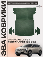 Коврики ЭВА в багажник с накладками на задние сидения для Changan UNI-S рестайлинг (CS55 Plus рестайлинг 2) 2025-2026г