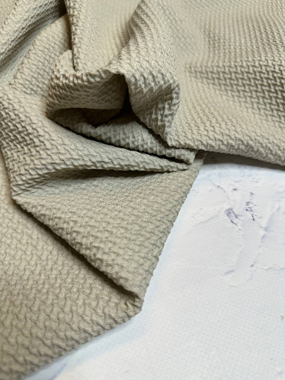 Костюмно-плательная фактурная жаккардовая шерсть (Marzotto, 100%шерсть, Лен в дымке, 152, 240 гр/м2)