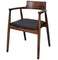 Стул The Round II, орех с черным сиденьем