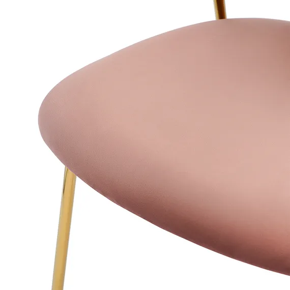 Стул Eirill, розовый велюр с золотыми ножками