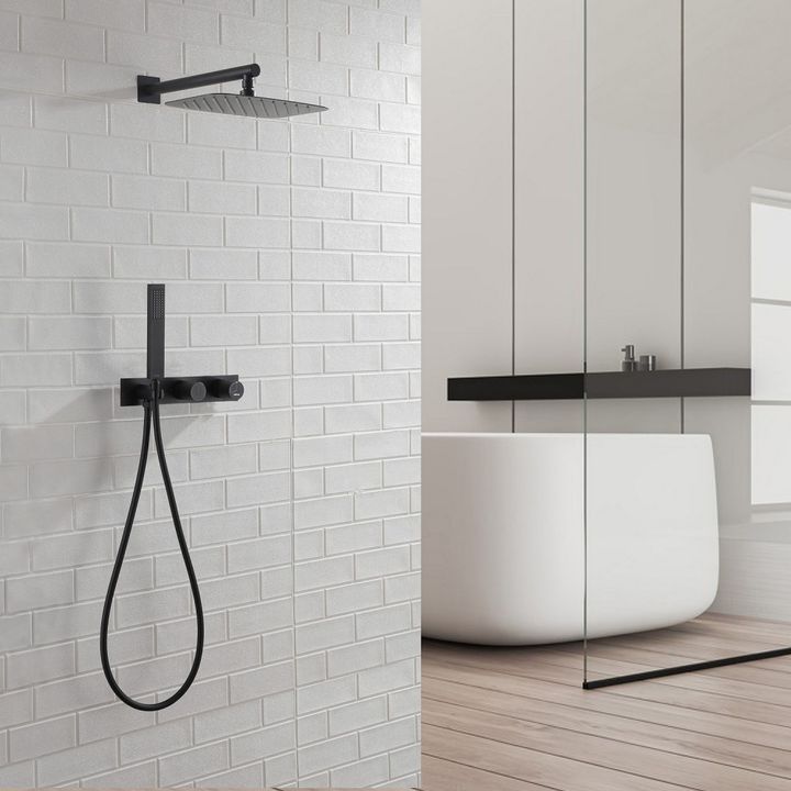 Душевая система ABBER Rund AF8718B скрытого монтажа без излива, черный матовый