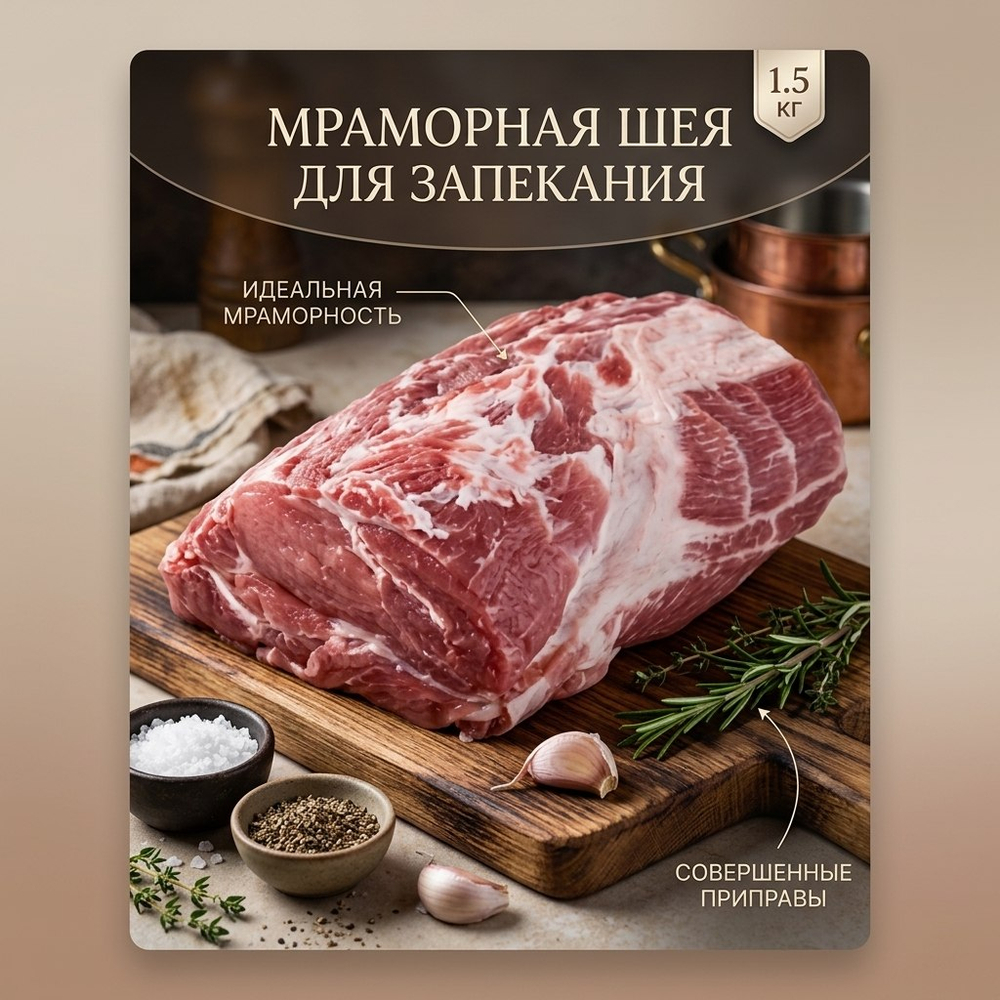 Шейка свиная б/к "Мираторг" ~3 кг (Россия) ВЕСОВОЙ ТОВАР