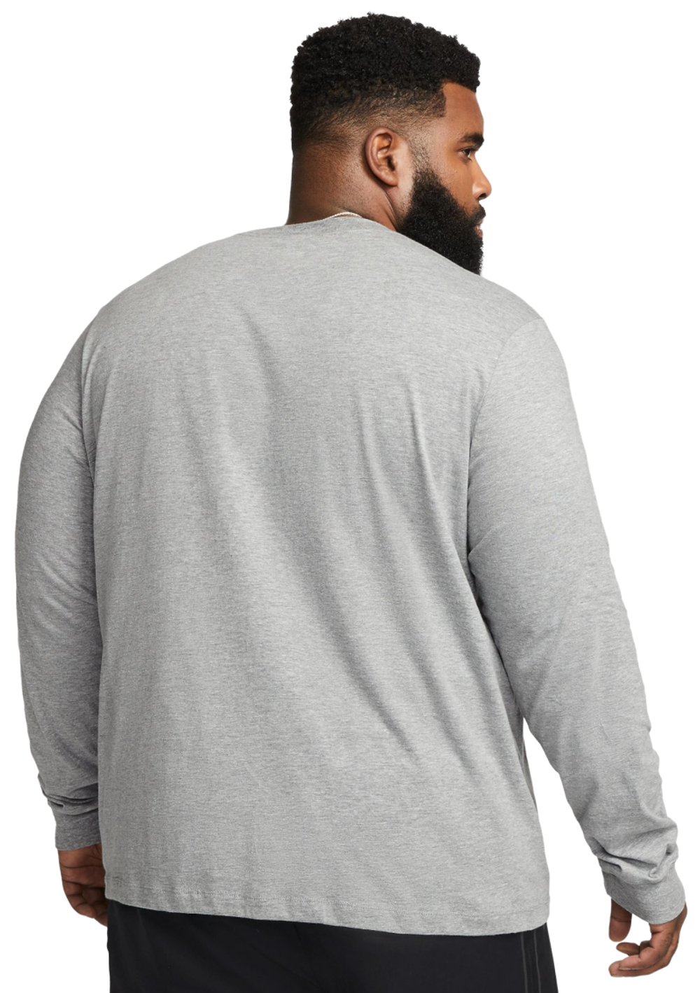 Мужская теннисная футболка с длинным рукавом Nike Sportswear Club Tee LS - dark grey heather/black