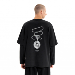 Лонгслив Питерский Щит Сияние Черный