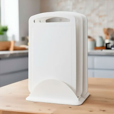 Набор разделочных досок на подставке, цвет белый