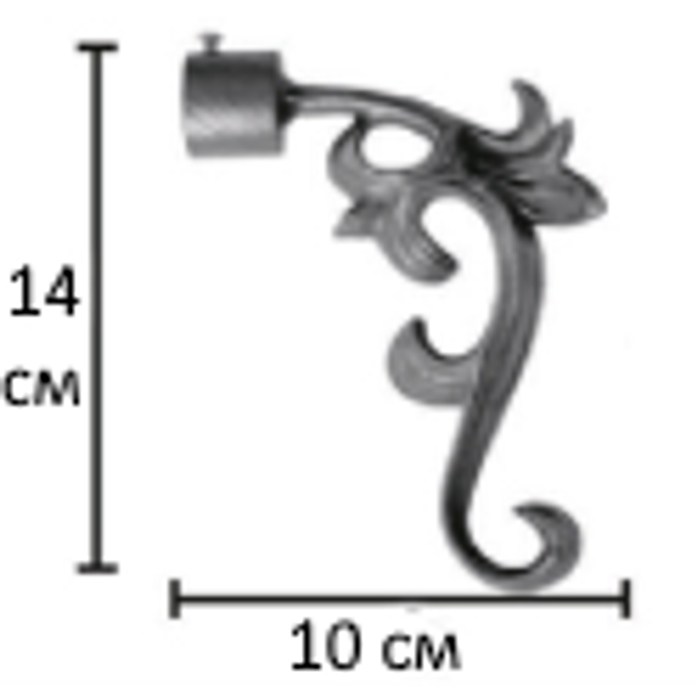 Наконечники "Лиана" кованых карнизов для штор d25 мм, цвет шоколад