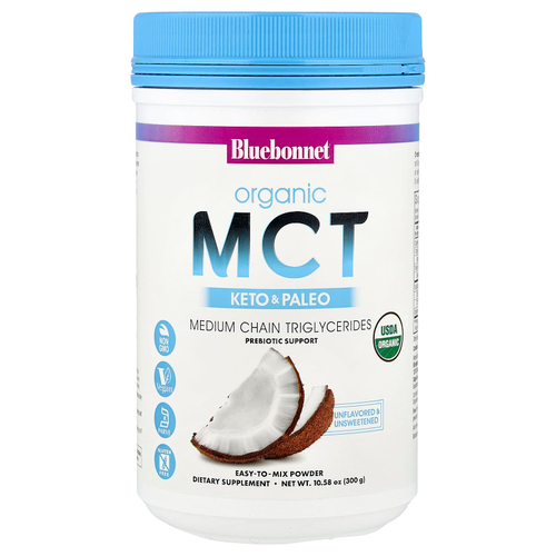 Bluebonnet Nutrition, Органический порошок среднецепочечных триглицеридов, без добавок, 300 г (10,58 унции)