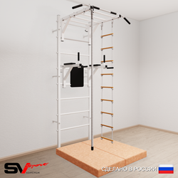Шведская стенка Sv Sport усиленная 6454 (Турник рукоход/Брусья/Канат/Лестница/Мат 1м)