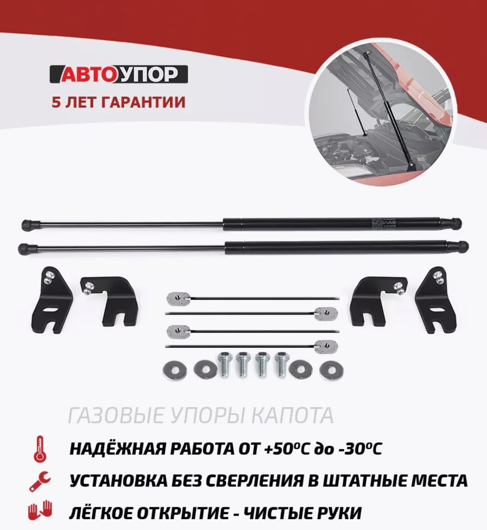 Газовые упоры капота АвтоУпор для BAIC U5 Plus (2023-), 2 шт., АУ.UBAU5P011