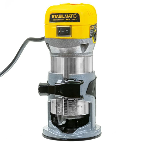 Фрезер кромочный STABILMATIC по дереву с набором баз FRH-880 (2цанги: 6 и 8 мм)