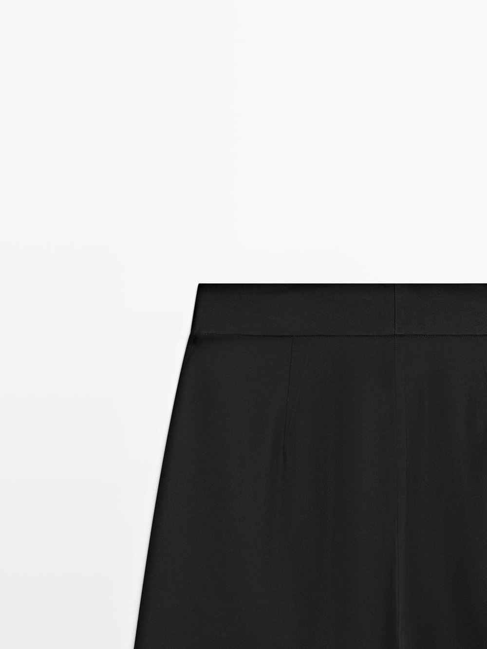 Massimo Dutti Атласные брюки с вытачками, черный