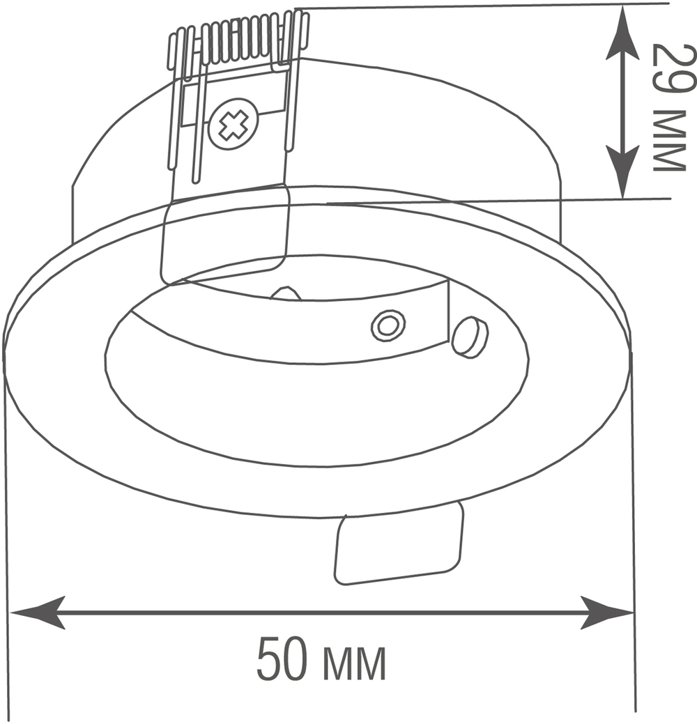 Встраиваемое основание с бортиком LIGHT WAVE,  D50xH29 мм,  монтажный диаметр D45 мм,  металл,  черный