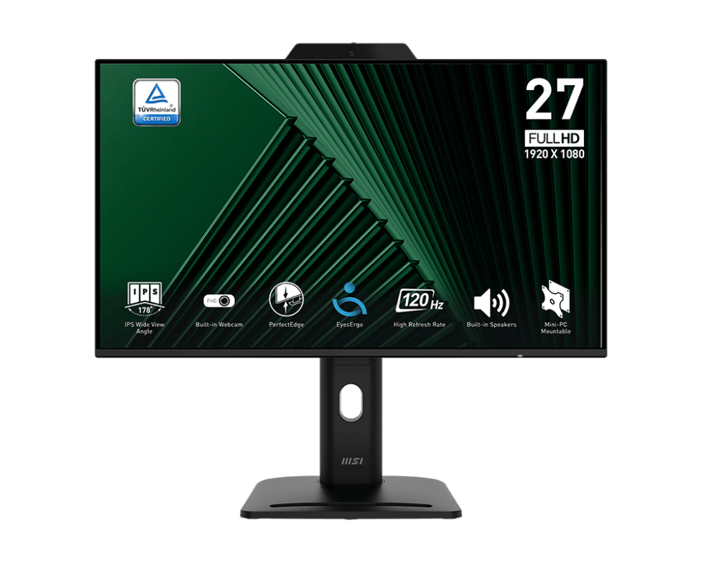 Монитор 27" MSI PRO MP272PMG IPS FHD 120Hz 1ms 300cd/m 1500:1 WEB HDMI VGA DP 3xUSB 2x2W HAS Черный