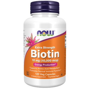 Now Foods Biotin 10000 mcg 120 veg capsules, Витамин B7 (Биотин)