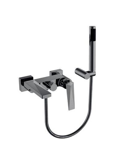 Смеситель для ванны с душ.гарнитуром VENTURO Shine Gun Metall