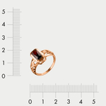 Кольцо для женщин из розового золота 585 пробы с гранатом (арт. 100-1530_grst-001)