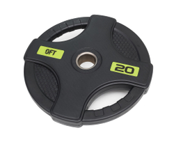 Диск олимпийский обрезиненный черный с двумя хватами 20 кг
