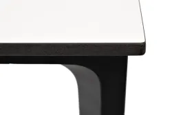 "Малага" обеденный стол из HPL 90х90см, цвет молочный, каркас черный