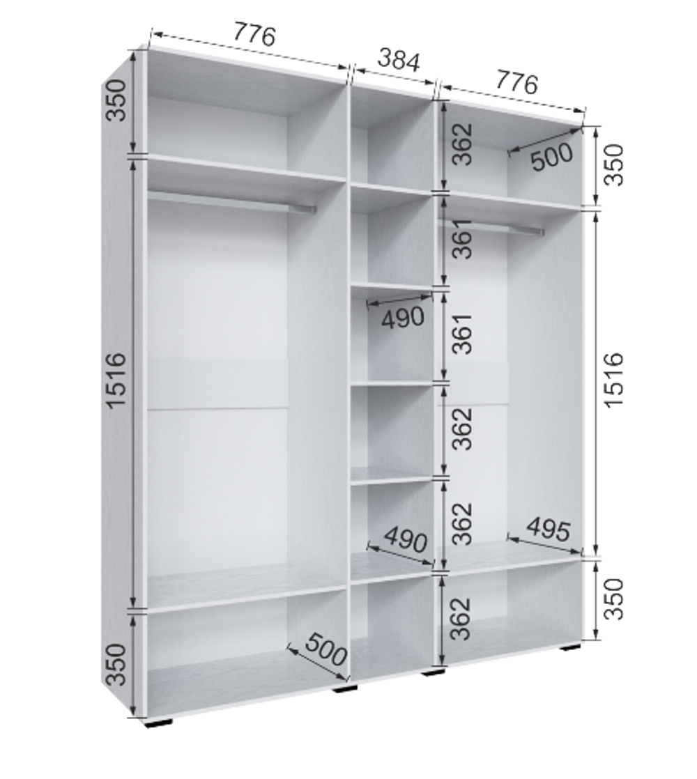 Шкаф с зеркалом Бруклин 200Ш