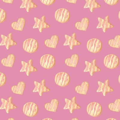 Печенье с сахарной глазурью на розовом