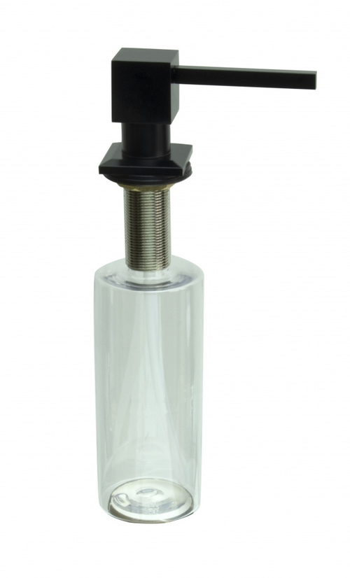 Дозатор врезная КВАДРАТ, для мойки 300мл (ЧЕРНЫЙ)  HANSEN  (46/1шт)