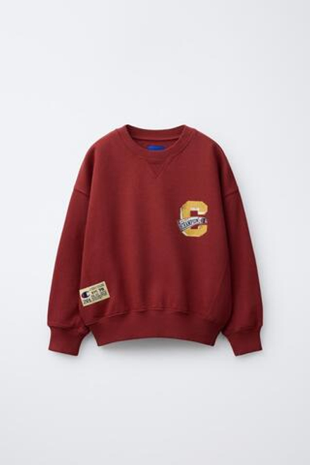 ZARA X CHAMPION ® ТОЛСТОВКА С ПРИНТОМ, ВИННЫЙ