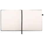 Скетчбук, слоновая кость 140 г/м2, 200х200 мм, 80 л., КОЖЗАМ, резинка, BRAUBERG ART CLASSIC, CROCO, черный, 116472