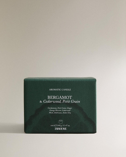 Zara Home - Ароматическая свеча bergamot & cedar wood, petit grain, 240 г