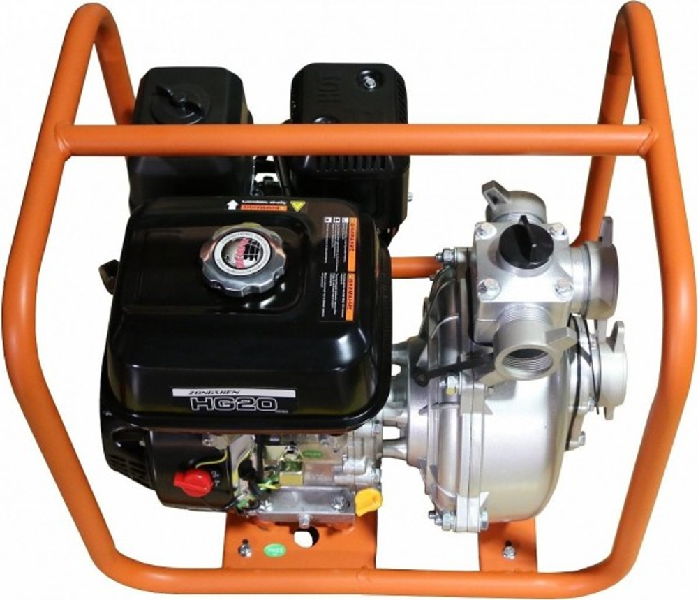 Мотопомпа бензиновая ZONGSHEN HG 20 для слабозагрязненной воды, высоконапорная 1T90SHG20