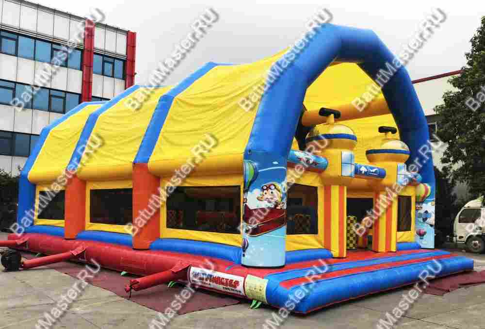 Коммерческий надувной батут "Сказочный комплекс" с крышей 2, 12,8*8*6 м