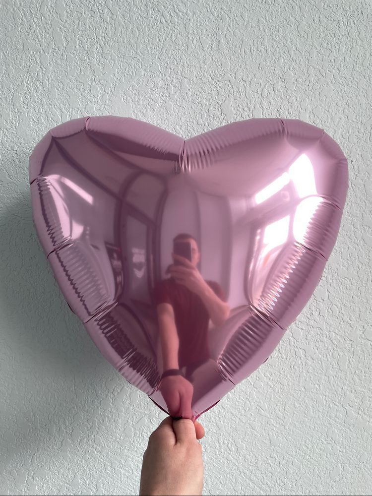 Сердце Розовый Нежный Ag 18"