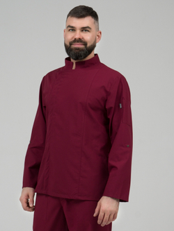 Бордовый мужской китель "Вишня" для повара и кондитера NVDesign