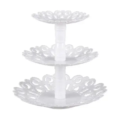 Фруктовница Мелодия 3-х ярусная (белый) (комплект 15 шт)