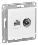 ATLASDESIGN РОЗЕТКА двойная ТВ + компьютерная RJ45, кат. 5Е, ЛОТОС