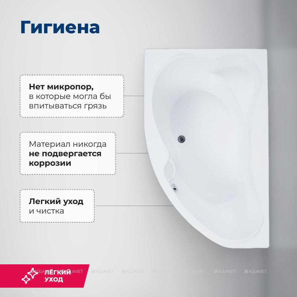 Акриловая ванна Aquanet (Акванет) Capri 160x100 L с каркасом