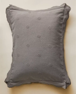 ZARA HOME НАВОЛОЧКА ДЛЯ ДЕКОРАТИВНОЙ ПОДУШКИ ДЛЯ ДЕТЕЙ С ВЫШИВКОЙ, СЕРЫЙ