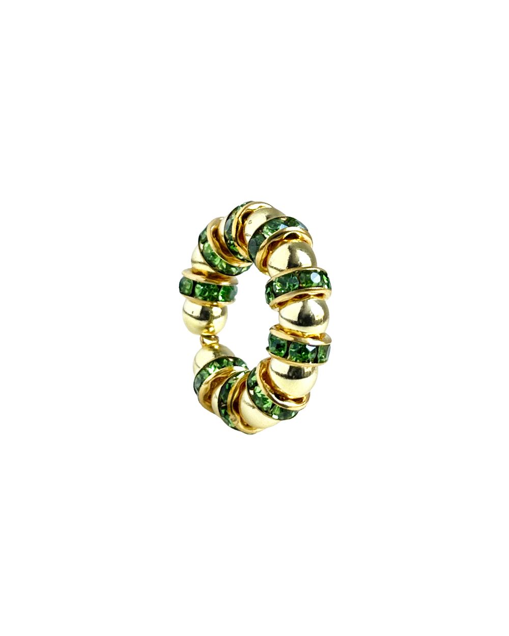 Подвеска кольцо из бусин с инкрустированным разделителем ( hematite )