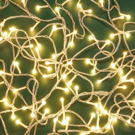 Гирлянда электрическая 10м 120LED светодиодная, нить, 8 режимов, 220В, шампань