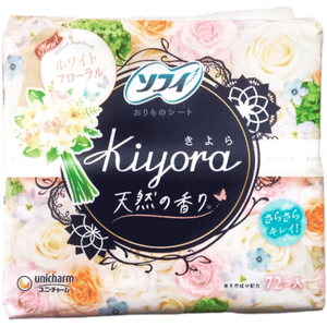 Unicharm Ежедневные женские гигиенические прокладки Kiyora цветочный аромат 72 шт.