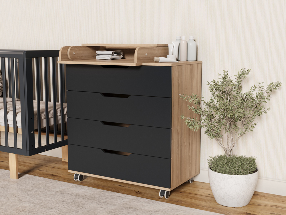 Пеленальный комод Incanto Юг цвет графит/дуб