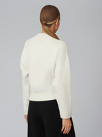 Женский белый бомбер на молнии из хлопка и вискозы