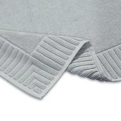 Коврик для ванной с фактурным бортиком светло-серого цвета из коллекции essential, 50x80 см