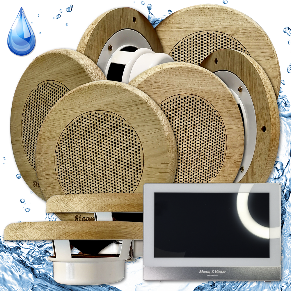 Комплект домашней акустической системы с караоке-усилителем Steam & Water SOUND SAUNA R8