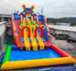 Надувная водная горка с бассейном «Аква-монстро», 18*9*9 м