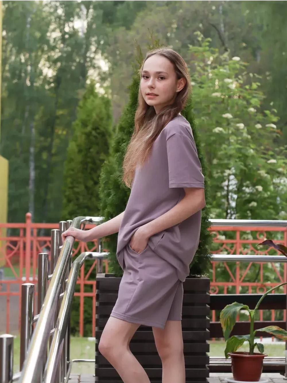Костюм с шортами для мальчика девочки подростки