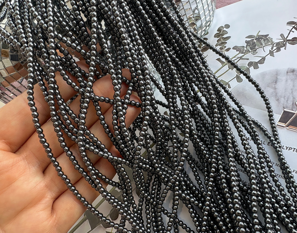 Нить бусин из гематита 3мм