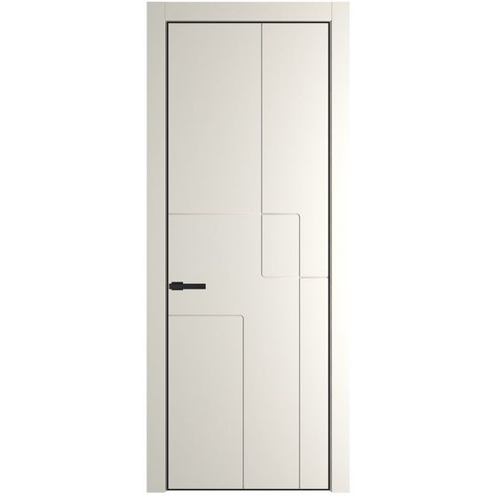 Фото межкомнатной двери эмаль Profil Doors 3PE перламутр белый глухая кромка чёрная