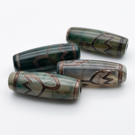 "Дзи" Лотос, размер около 30*10 мм, цена за 1 шт