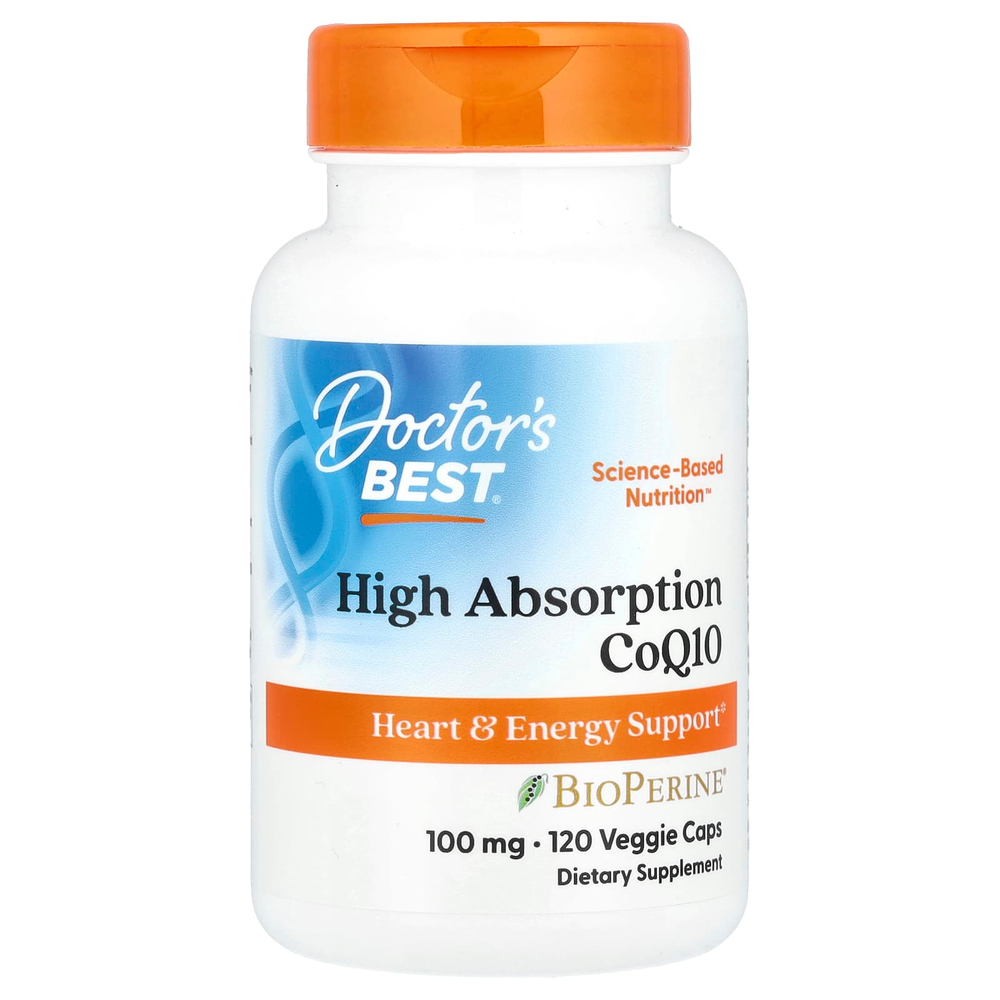 Doctor's Best, легкоусвояемый коэнзим Q10 с BioPerine®, 100 мг, 120 растительных капсул
